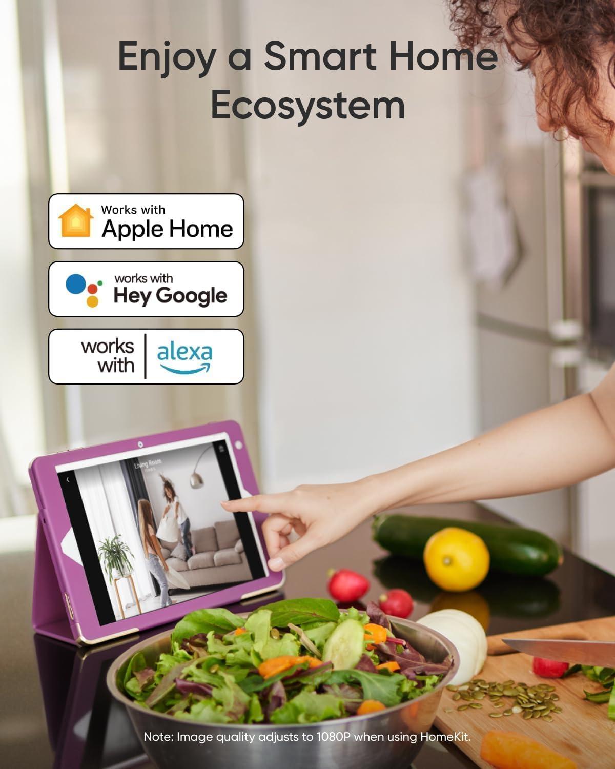 imageeufy Indoor Cam E30 Latest Generation 4K UHD Security Camera PetDogBaby Camera with Phone app Color Night Vision HumanPet Auto Tracking 360 PanTilt Works with Homekit1Pack