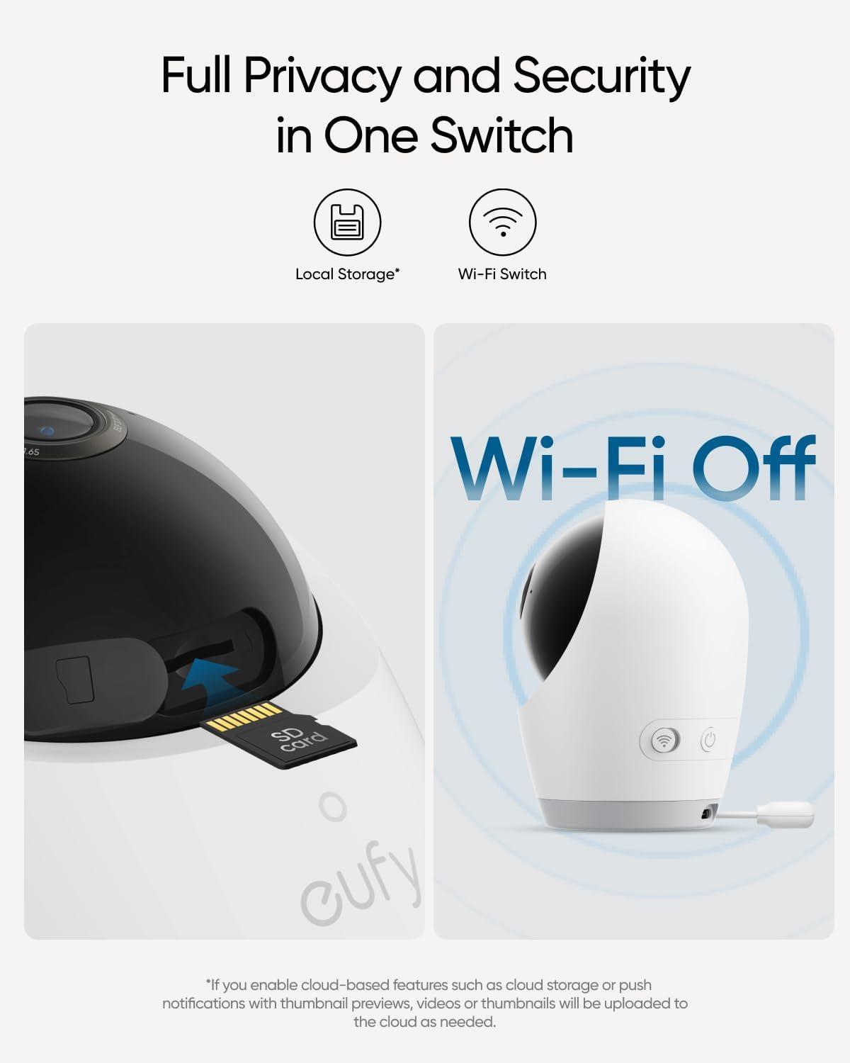 imageeufy Security Baby Monitor E21 with 4K UHD Camera 5 720p Display 8X Zoom Hybrid WiFi and No WiFi Connection 247 Recording in app PanTilt Portable Camera with Builtin Battery ANR