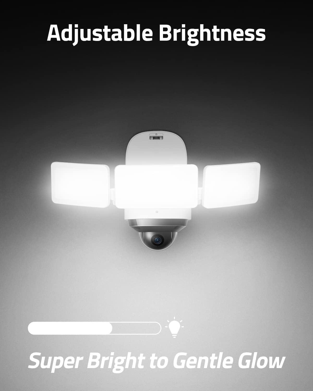 imageeufy Security Floodlight Cam S330 360Degree Pan ampamp Tilt Coverage 2K Full HD 3000 Lumens Smart Lighting Weatherproof OnDevice AI Subject Lock and Tracking No Monthly Fee Hardwired