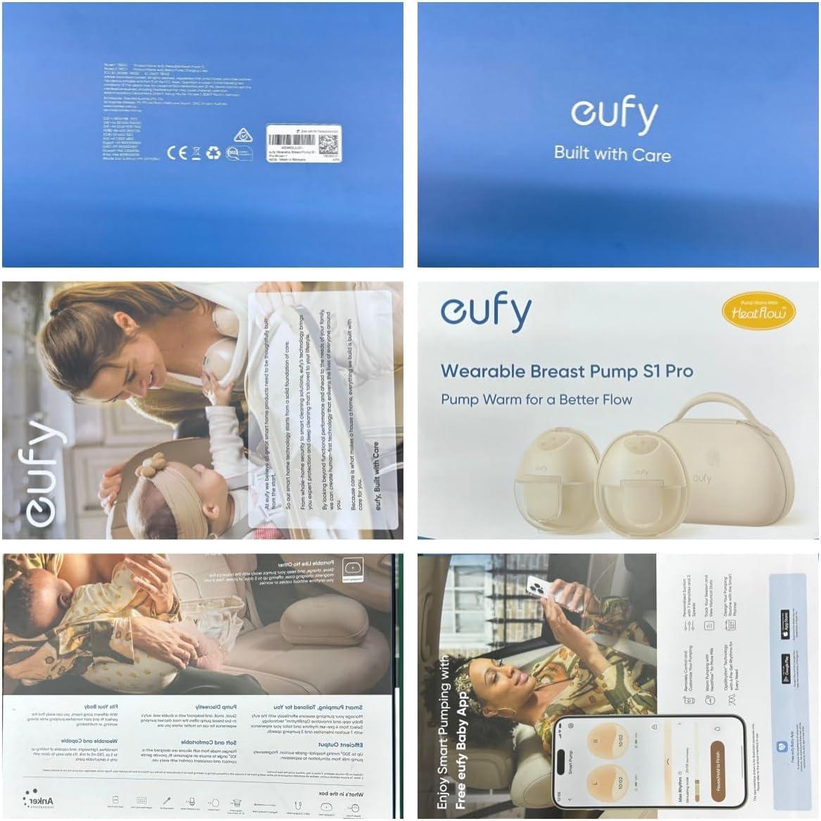 imageeufy Security Heated Wearable Breast Pump S1 Pro Slim HandsFree with IndustryLeading HeatFlow Tech Wireless Charging Case AppControlled OptiRhythm HospitalGrade Suction inBra UseBreast Pump S1 Pro