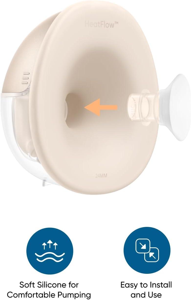 imageeufy Security Heated Wearable Breast Pump S1 Pro Slim HandsFree with IndustryLeading HeatFlow Tech Wireless Charging Case AppControlled OptiRhythm HospitalGrade Suction inBra UseSizing Insert 15mm2