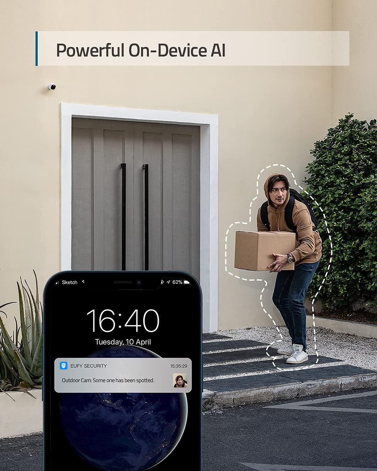 imageeufy Security Outdoor Cam E220 AllinOne Outdoor Security Camera with 2K Resolution Spotlight Color Night Vision No Monthly Fees Wired Camera IP67 Weatherproof Motion Only AlertRenewed