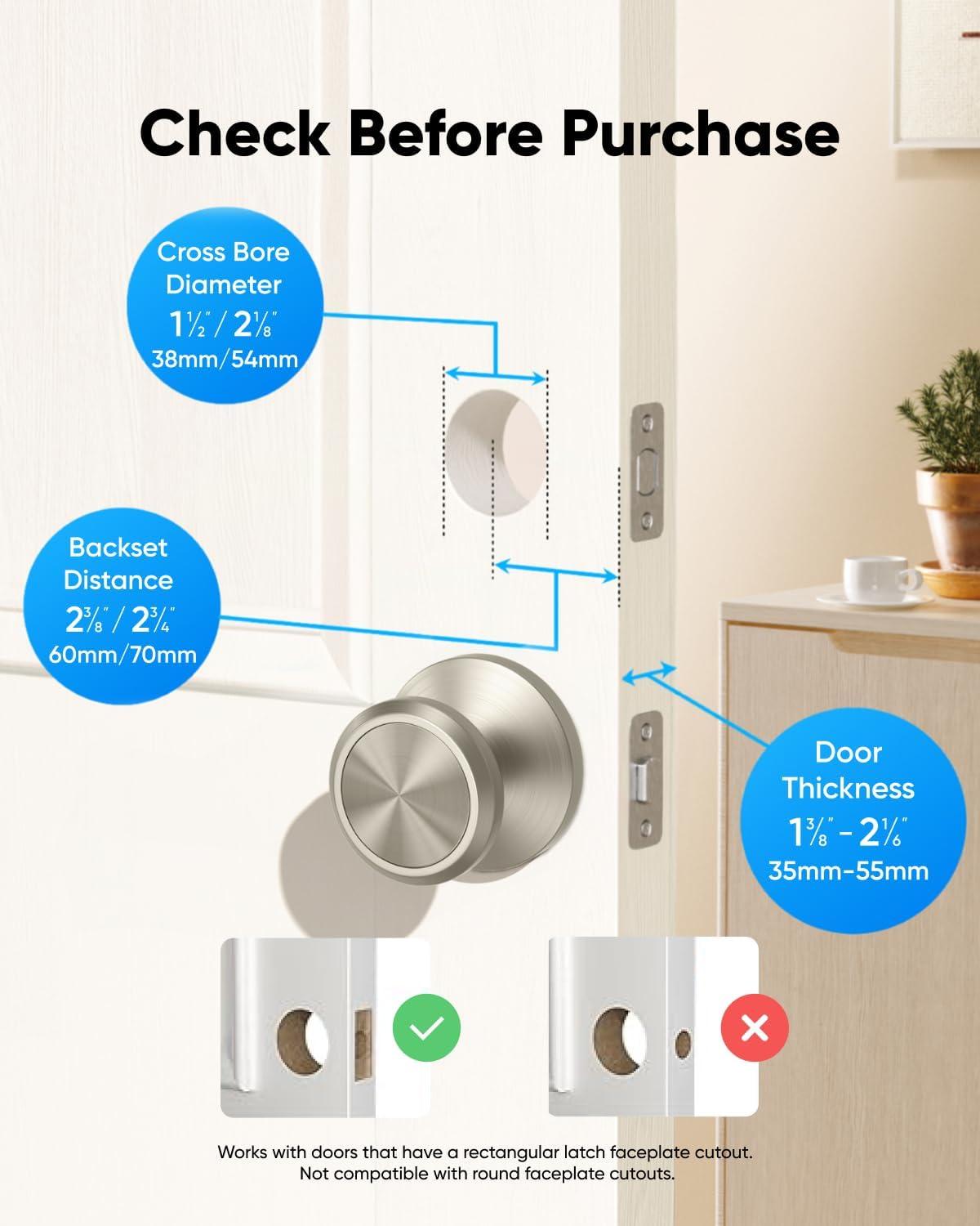 imageeufy Security Smart Lock C30 Keyless Entry Door Lock Builtin WiFi Keypad Deadbolt for Front Door No Bridge Required Easy Installation App Remote Control Reliable Power BHMA Grade 3Nickel
