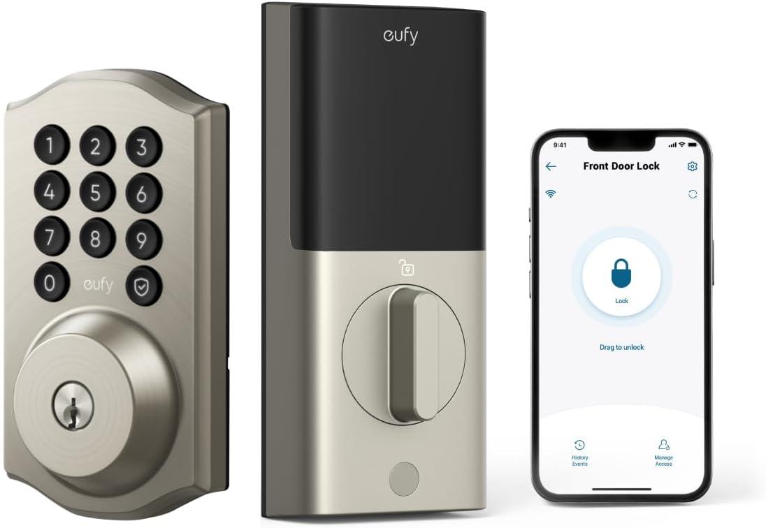 imageeufy Security Smart Lock C30 Keyless Entry Door Lock Builtin WiFi Keypad Deadbolt for Front Door No Bridge Required Easy Installation App Remote Control Reliable Power BHMA Grade 3Nickel