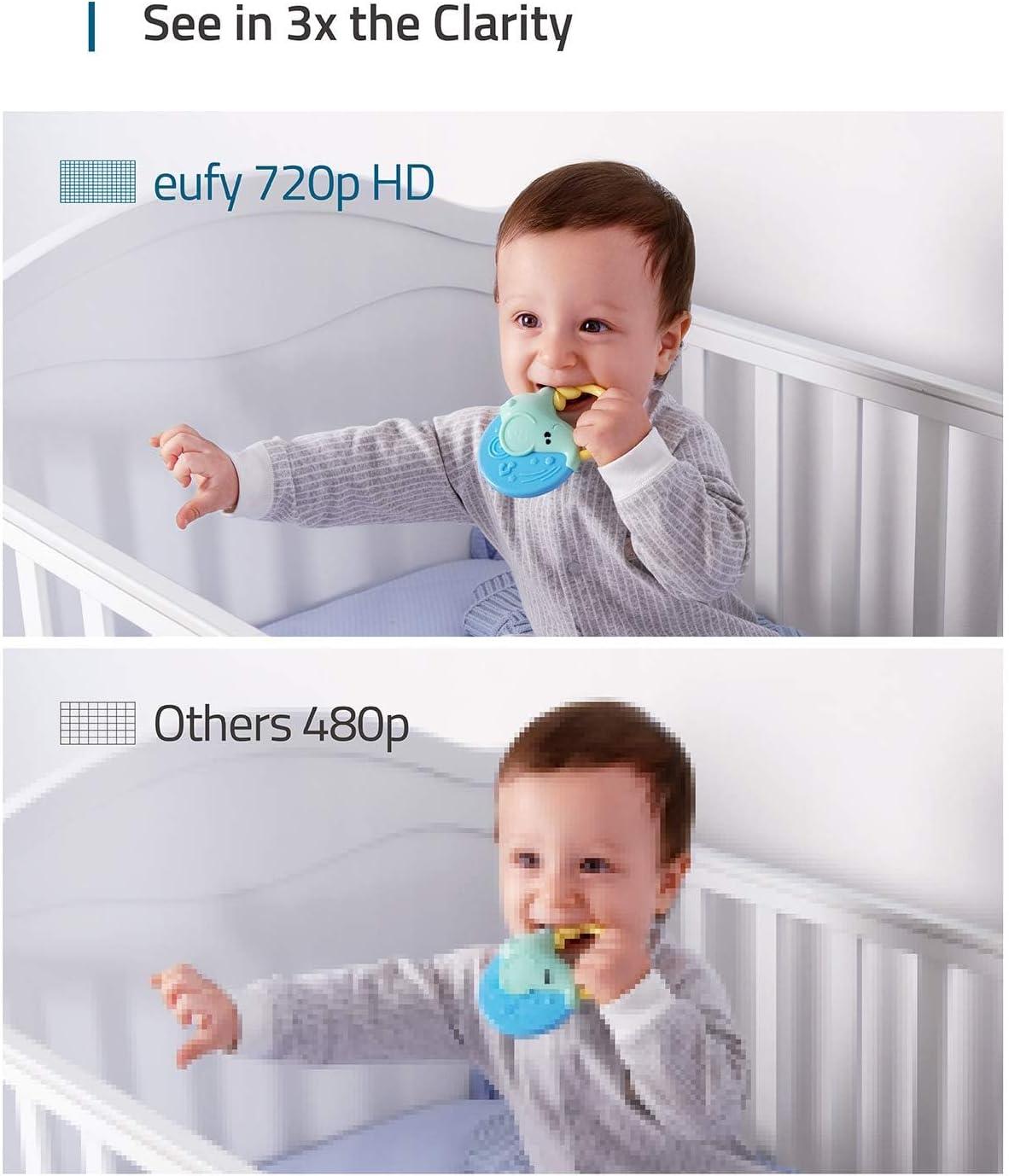 imageeufy Security Spaceview Video Baby Monitor E110 with Camera and Audio Security Camera 720p HD Resolution Night Vision 5quot Display 110 WideAngle Lens Included Lullaby Player Sound Alert