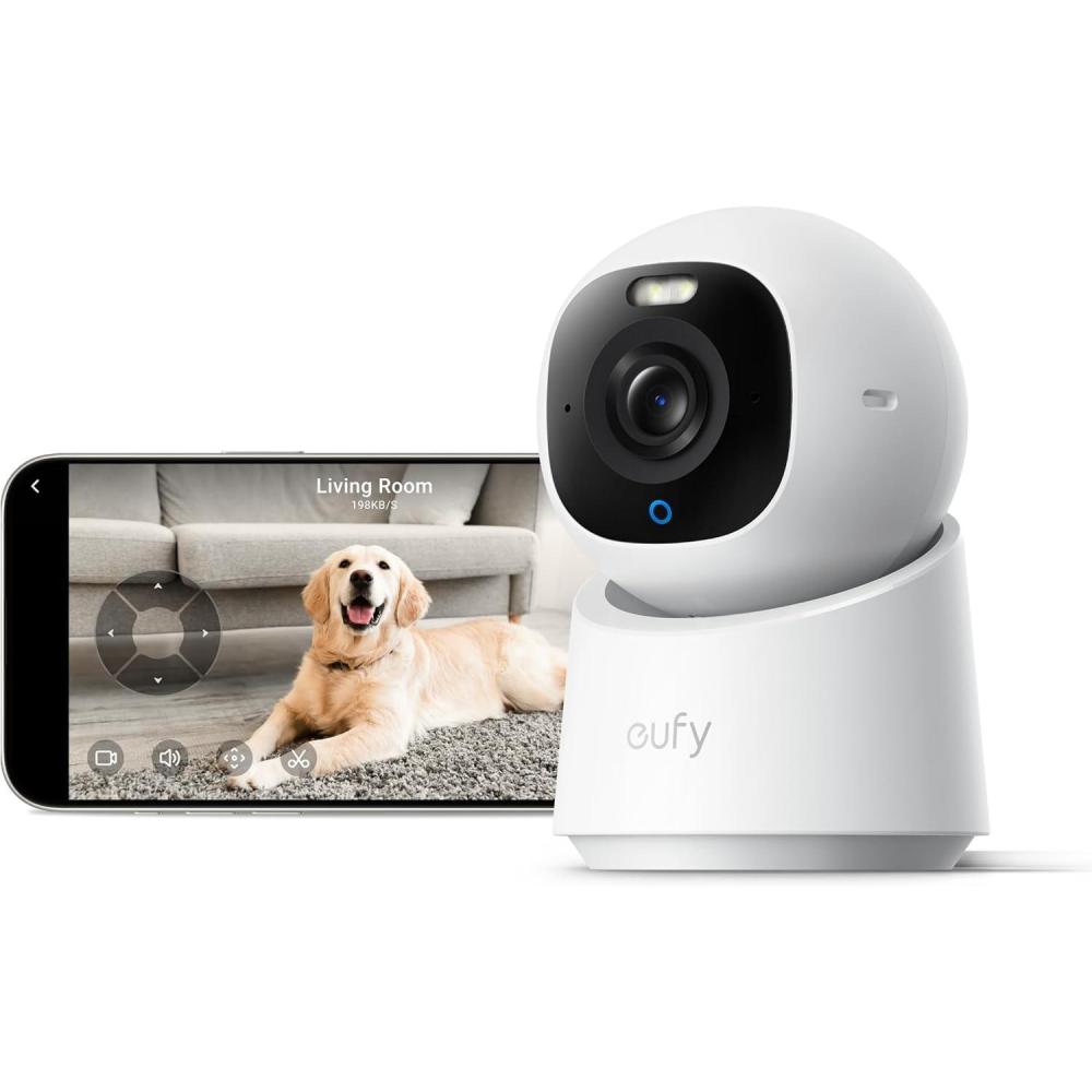 imageeufy Indoor Cam E30 Latest Generation 4K UHD Security Camera PetDogBaby Camera with Phone app Color Night Vision HumanPet Auto Tracking 360 PanTilt Works with Homekit1Pack