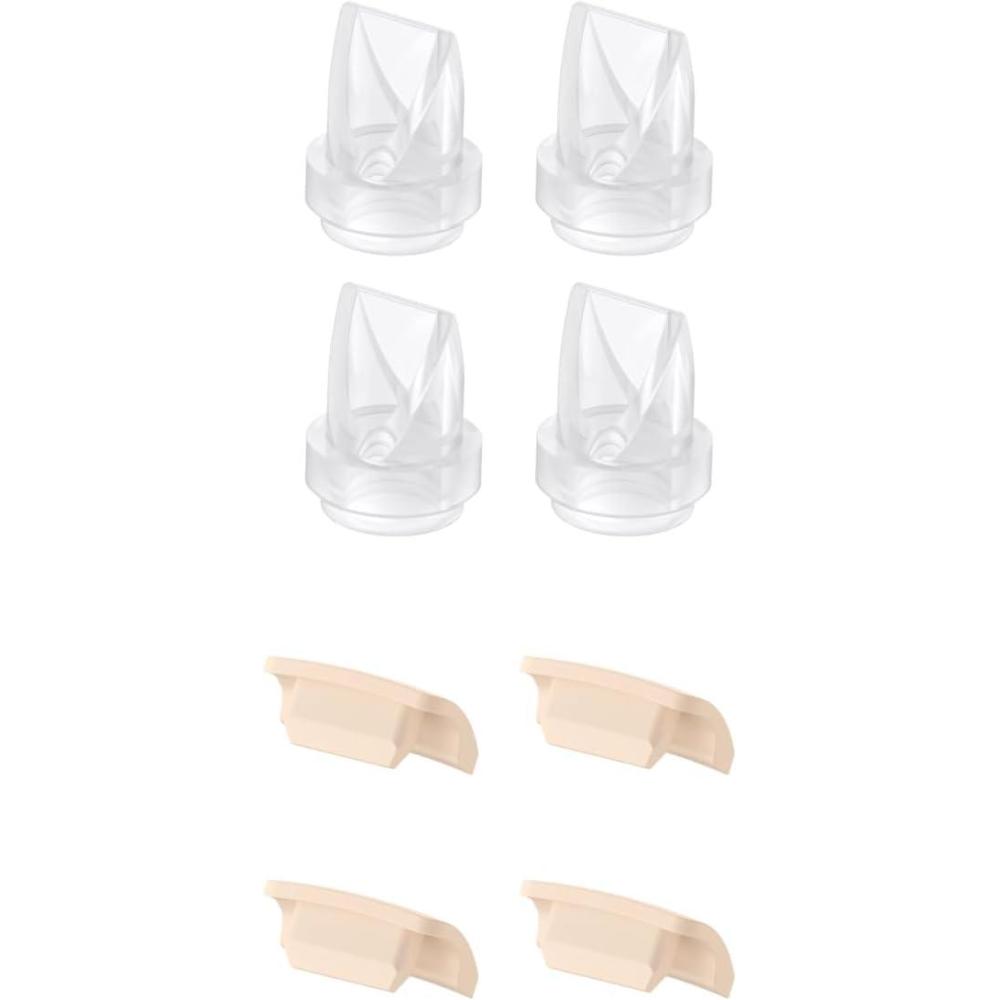 imageeufy Original Duckbill Valves and Spout Cap 4Pack for Wearable Breast Pump E10S1S1 Pro Breast Pump Replacement Parts