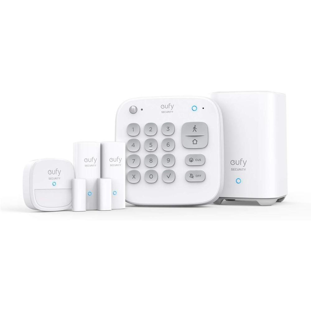 imageeufy Security 5Piece Home Alarm Kit Home Security System Keypad Motion Sensor 2 Entry Sensors Home Alarm System Control from The App Links with eufyCam Optional 247 Protection