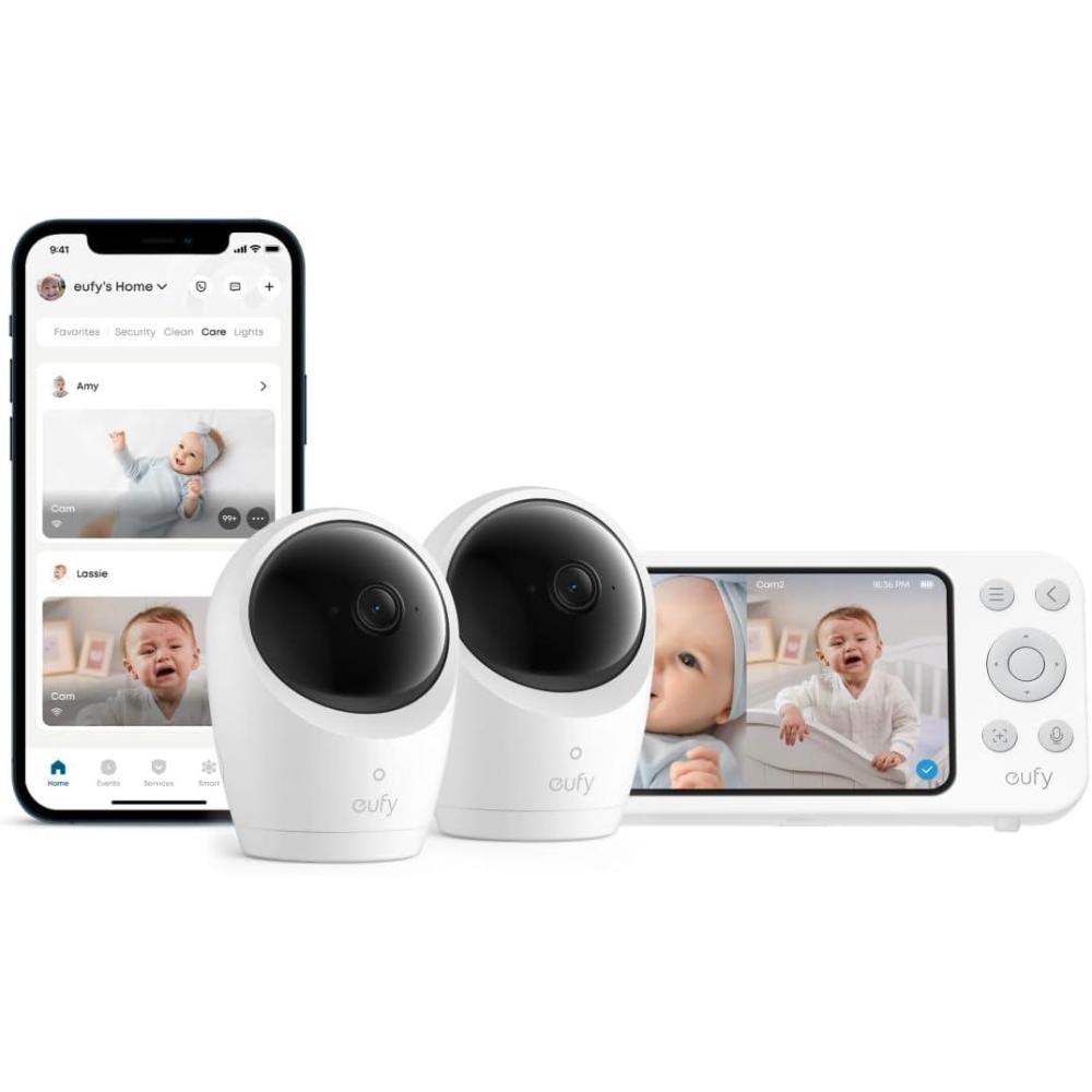 imageeufy Security Baby Monitor E20 with 2K HD Camera 5 720p Display ampamp Baby Monitor E20 AddOn Camera 2K HD Resolution Bundle
