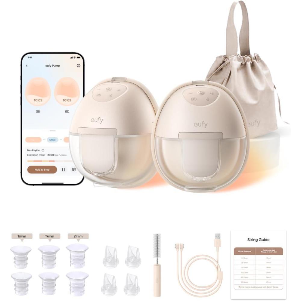 imageeufy Security Heated Breast Pump S1 HandsFree Breast Pump with IndustryLeading HeatFlow Tech AppControlled OptiRhythm HospitalGrade Suction Leakproof Slim and UltraQuiet for inBra Use
