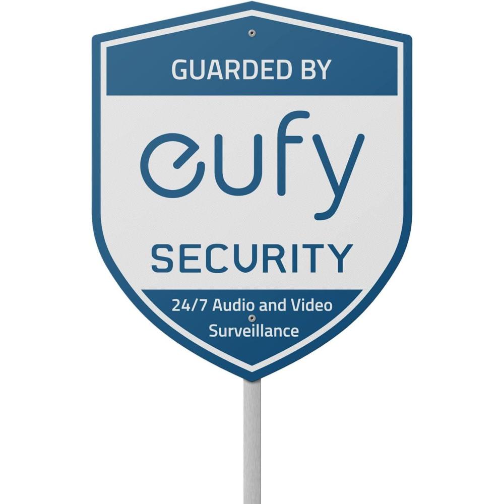 imageeufy Security Sign Security Yard Sign Burglar Deterrence Reflective Material for Easy Visibility Simple Installation