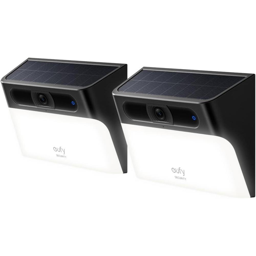 imageeufy Security Solar Wall Light Cam S120 Solar Security Cameras Wireless Outdoor Camera Forever Power Motion Activated Light AI Detection IP65 Waterproof Spotlight No Monthly Fee2Cam Pack