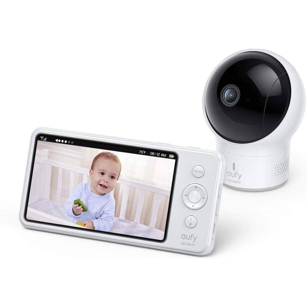 imageeufy Security SpaceView Pro Video Baby Monitor with 5quot Screen TwoWay Audio 720p Pan ampamp Tilt Night Vision Lullaby Player Wide Angle Lens Not Included No App Required Renewed
