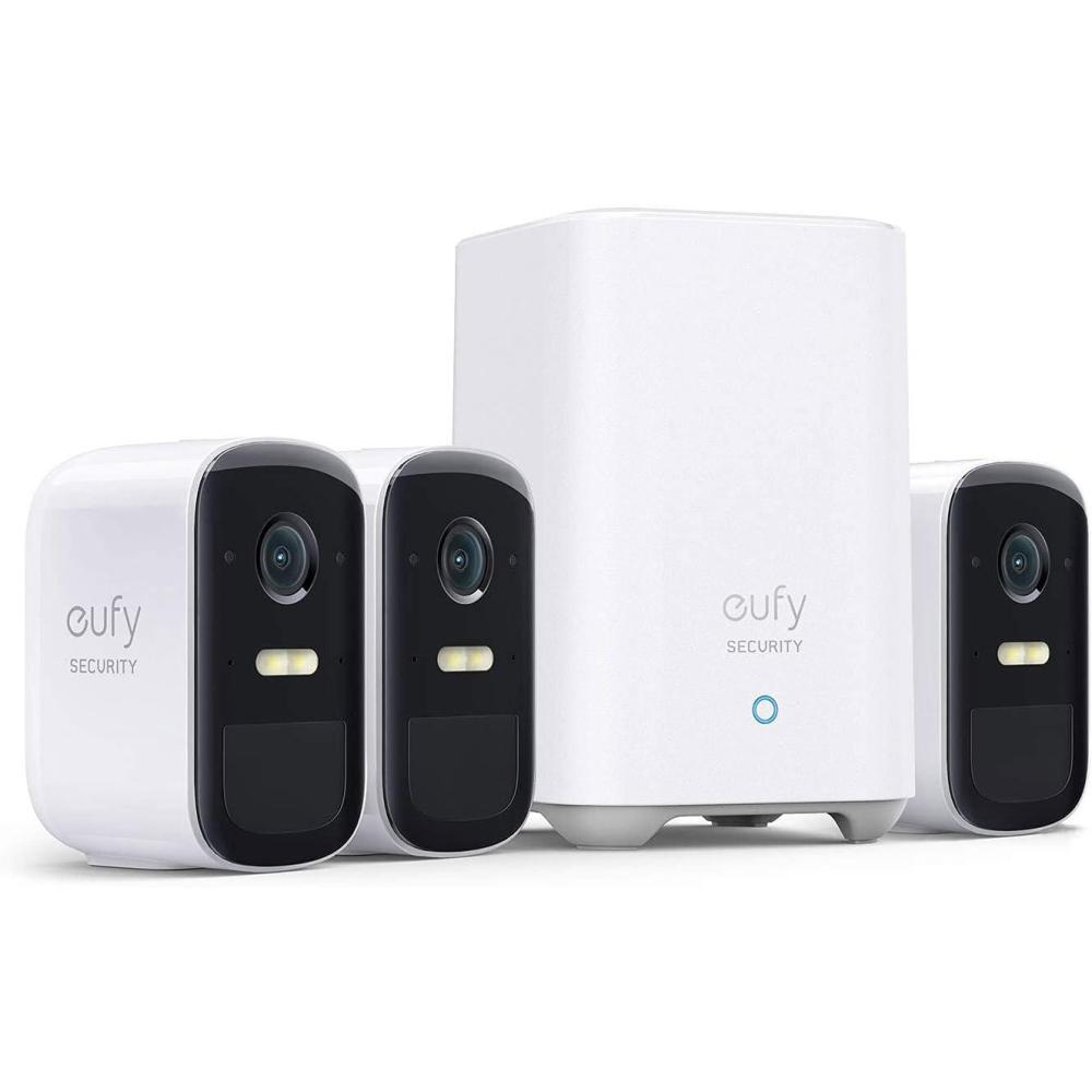 imageeufy Security eufyCam 2C Pro 3Cam Kit Wireless Home Security System with 2K Resolution 180Day Battery Life HomeKit Compatibility IP67 Night Vision and No Monthly Fee Renewed