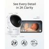 eufy Security Baby Wi-Fi Baby Monitor 2K with Noise Detection, Night Vision, Room Temperature Detection, Camera, Easy Setup, User-Friendly App, Requires 2.4GHz Wi-Fi