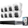 eufy PoE NVR Security System E41,24/7 Recording,Up to 16CH, 2TB HDD, 4 4K Turret Cams, Wired Outdoor Cam, 4K UHD, 122° FOV, Color Night Vision, AI Detection, Red and Blue Strobe(8 Turret Cams)