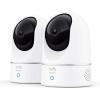 eufy Security, 2K Indoor Cam Pan & Tilt 2-Cam Kit, Plug-in Security Indoor Camera with Wi-Fi, IP Camera, Human & Pet AI, Voice Assistant CompatibilityHomeBase Not Required (Renewed)
