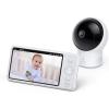 eufy Security SpaceView Pro Video Baby Monitor with 5″ Screen, Two-Way Audio, 720p, Pan & Tilt, Night Vision, Lullaby Player, Wide Angle Lens Not Included (No App Required) (Renewed)