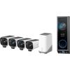eufy Security eufyCam S3 Pro 4-Cam Kit + Video Doorbell E340, Solar Camera Outdoor Wireless, MaxColor Night Vision, 4K Security Camera with Solar Panel, Dual Cameras with Delivery Guard