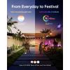 eufy Outdoor String Lights E10, 96ft with 30 Smart RGBWW LED Bulbs, Endless AI Light Themes for Christmas Decorations, IP65 Waterproof for Patio, Fence, Balcony, Link with Cameras, Voice & App Control