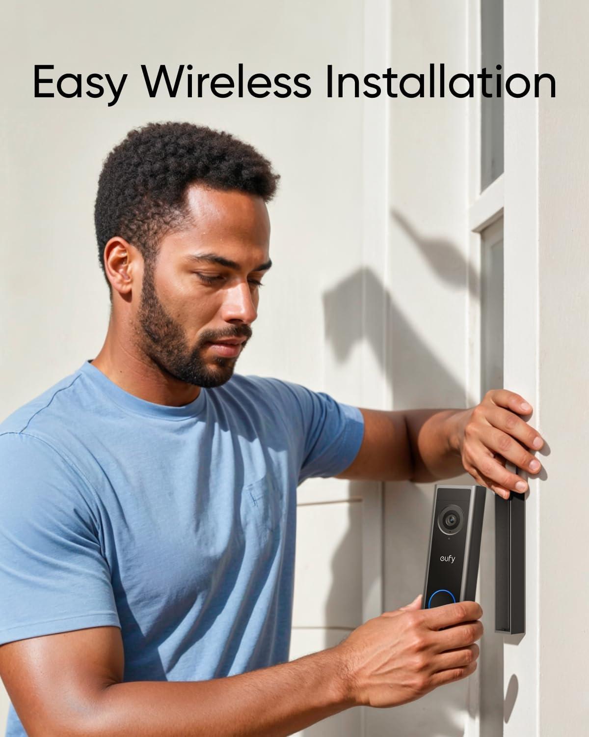 imageeufy Security Video Doorbell Camera C31 2K FHD Battery or Hardwire Powered Easy to Install QuickRelease Battery Live Video Call 247 Recording Human ampamp Motion Detection No Monthly Fee Renewedbattery only