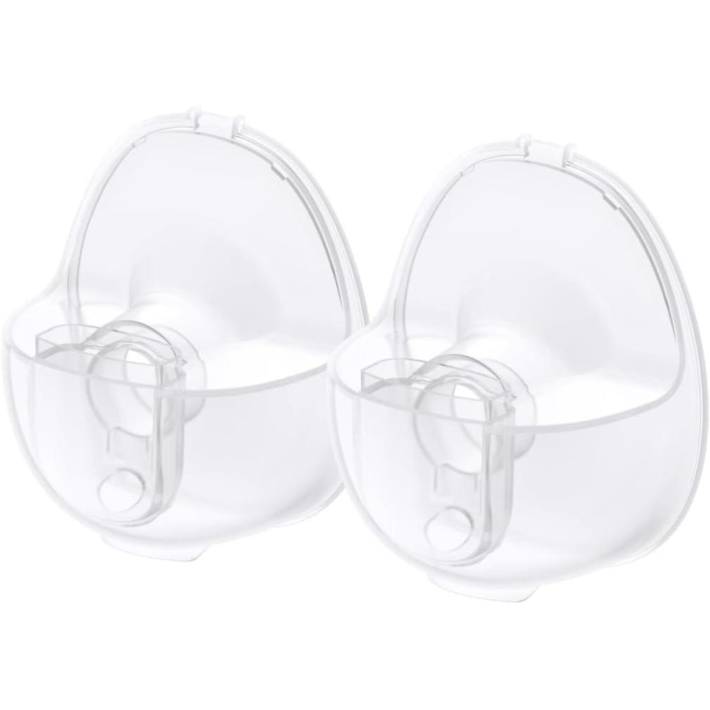 imageeufy Original Milk Container 2Pack for Wearable Breast Pump E10 BPAFree Reusable Breast Pump Container Collects Up to 5 oz 150 ml Each Fridge and FreezerSafe Clear