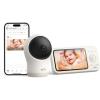 eufy Baby Monitor C10 with 2K HD Camera, 4.5″ 480p Display, 4× Zoom, Pan-Tilt, Night Vision, Hybrid Wi-Fi & No Wi-Fi Connection, 12 H Battery, Motion, Cry, Noises, Temperature Alters, 2-Way Talk, VOX