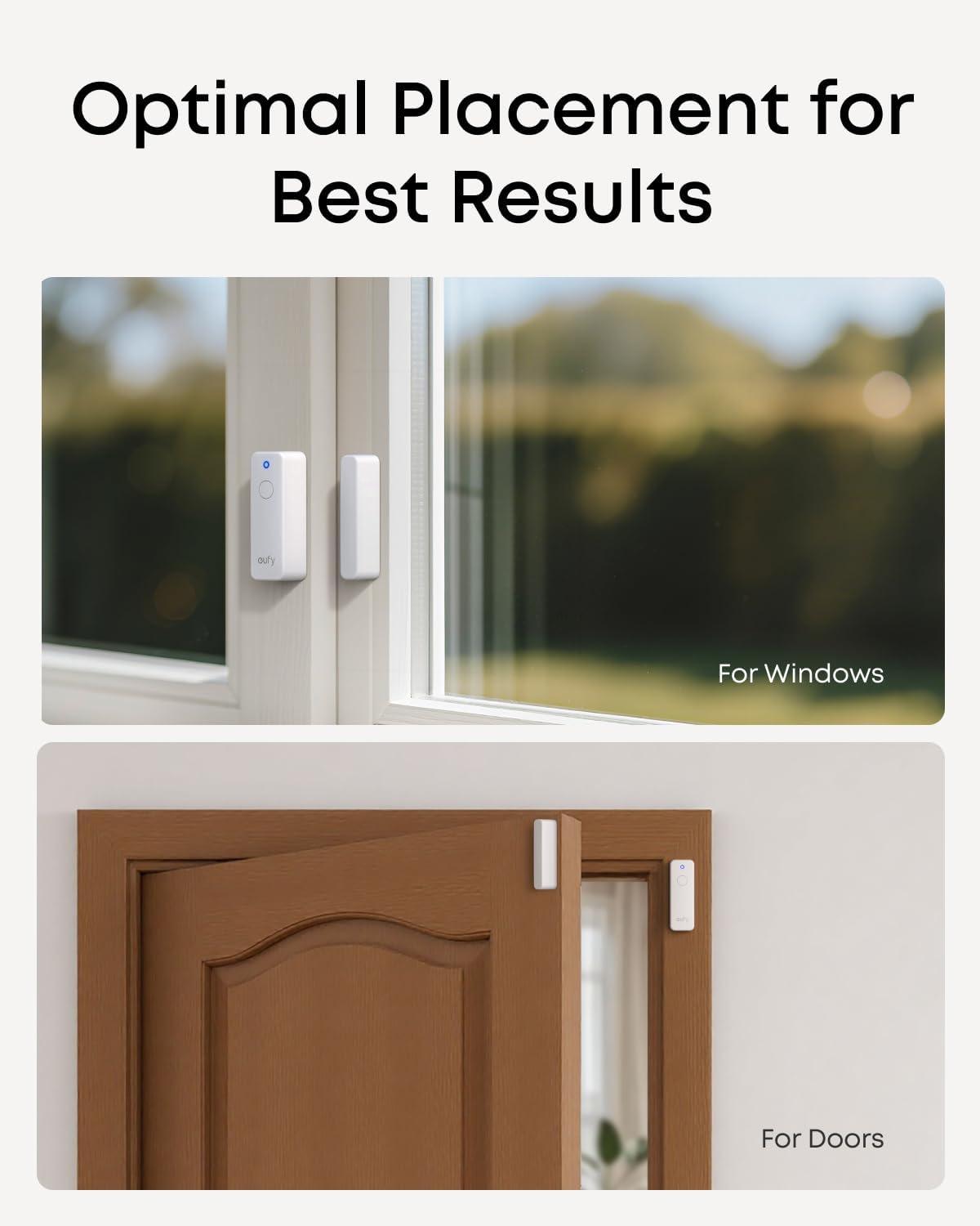 imageeufy Entry Sensor E20 DualSide Detection Convenient Bypass Button Extended Battery Life Long Communication Range Compatible with HomeBase 2 3 Mini and Pro