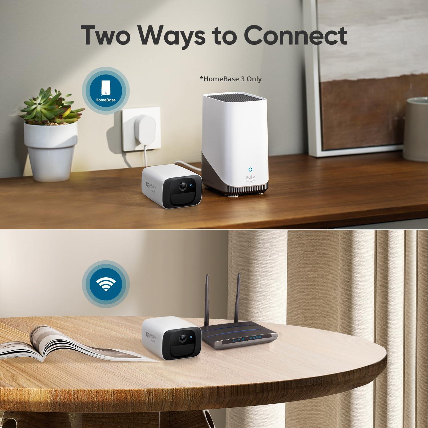 image:imageeufy Security SoloCam C210 3Cam Pack Wireless Outdoor Camera 2K Resolution No Monthly Fee Wireless 24 GHz WiFi HomeBase 3 Compatible Renewed