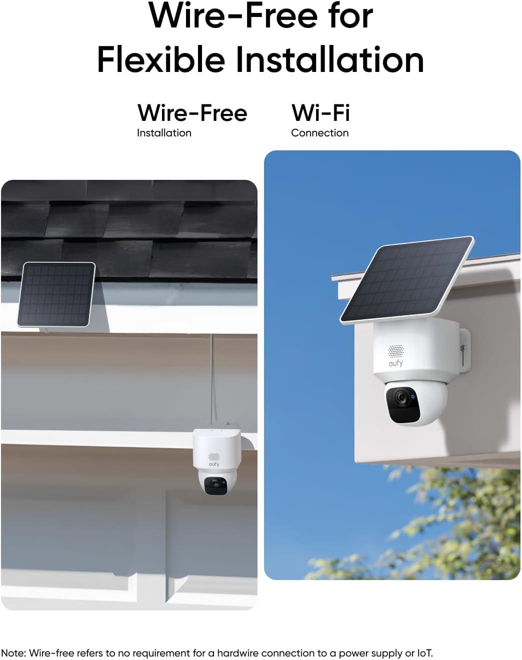 image:imageeufy Security SoloCam E30 2 Pack Security Cameras Wireless Outdoor Solar Camera Outdoor Wireless 360 Pan AI Tracking 2K Clarity HomeBase S380 Compatible No Monthly Fee Renewed2 Pack