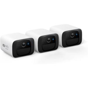 eufy Security SoloCam C210 3-Cam Pack, Wireless Outdoor Camera, 2K Resolution, No Monthly Fee, Wireless, 2.4 GHz Wi-Fi, HomeBase 3 Compatible (Renewed)