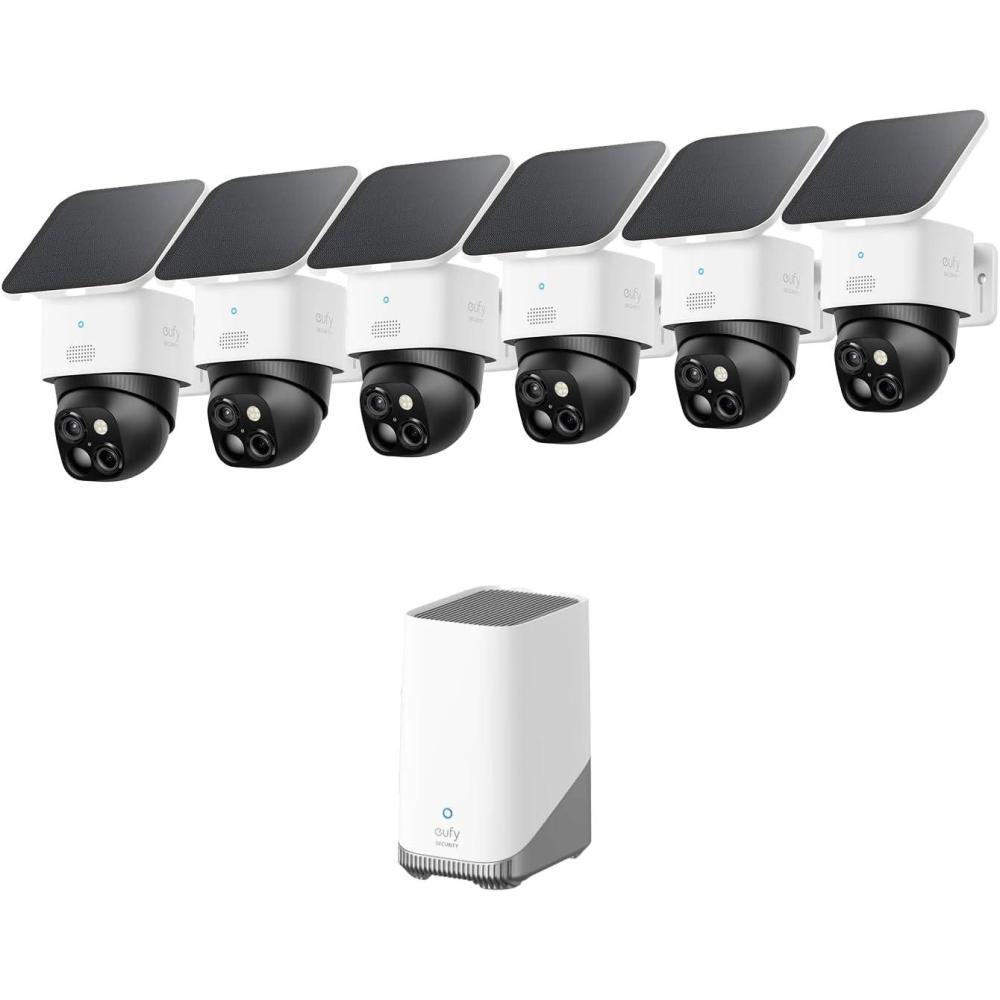 image:imageeufy Security SoloCam S340 6cam kit Solar Security Cameras Wireless Outdoor 360 Pan amp Tilt Surveillance No Blind Spots 24 GHz WiFi No Monthly Fee