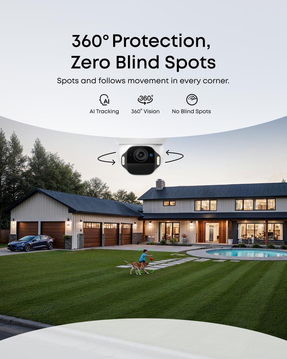 image:imageeufy Security SoloCam E42 8Cam Kit HomeBase S380 4K Security Camera Wireless Outdoor Solar Powered AI Motion Tracking Strobe Light Pan amp Tilt Facial Recognition Local Storage Up to 16 TB
