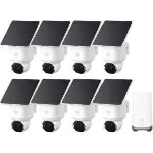 eufy Security SoloCam E42 8-Cam Kit (HomeBase S380), 4K Security Camera Wireless Outdoor, Solar Powered, AI Motion Tracking, Strobe Light, Pan & Tilt, Facial Recognition, Local Storage Up to 16 TB