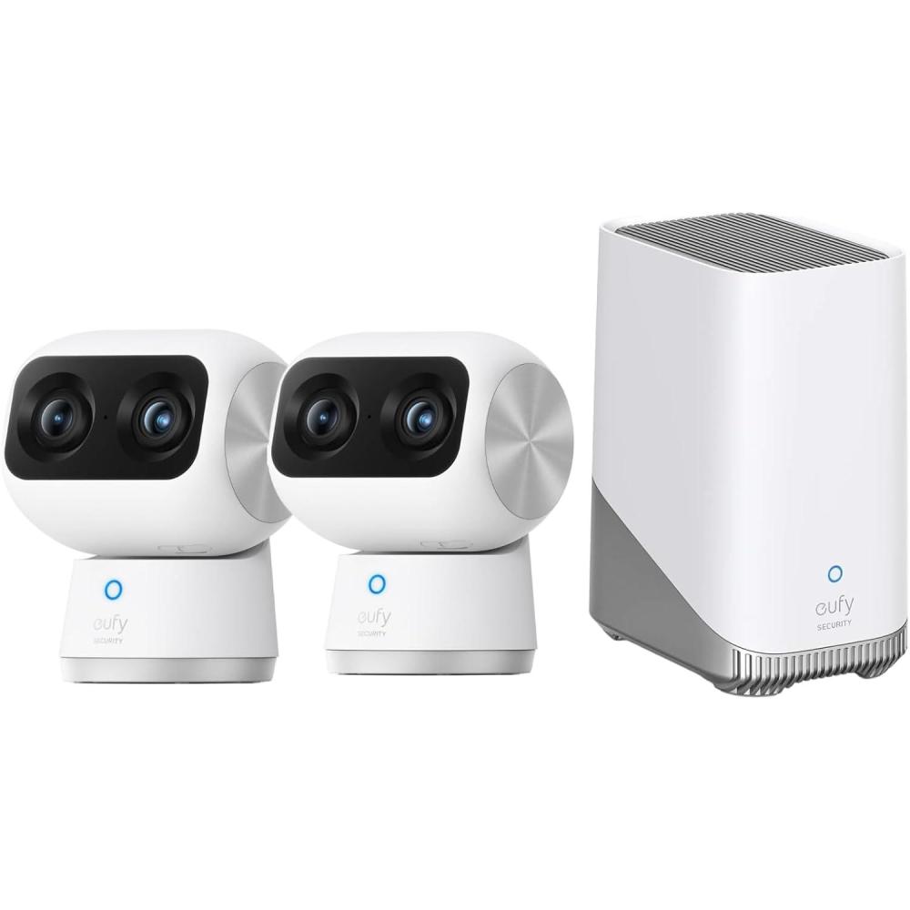 image:imageeufy Securtiy Indoor Cam BundleIndoor Cam S350 2Cam Kit with HomeBase S380 Dual Cameras 4K UHD Security Camera with 8 Zoom 360 Camera Baby Monitor Pet Camera Local Storage up to 16GB