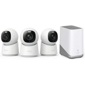 eufy Security Indoor Cam E30 3 Cam-Kit & HomeBase S380 (Bundle)