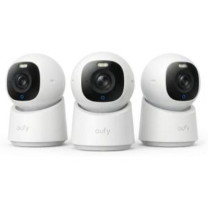 eufy Security Indoor Cam E30 (3-Pack),4K Pet/Baby/Nanny Camera,360° Pan Tilt,AI Auto Tracking,Color Night Vision,Two-Way Audio,AI Human/Pet Detection,Works with HomeKit