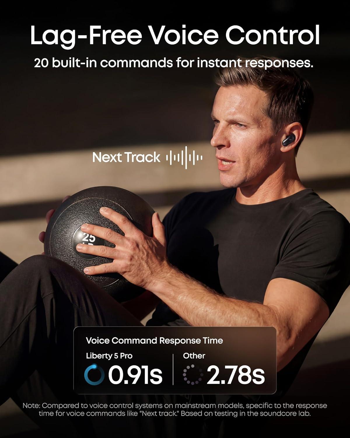 image:imageSoundcore Liberty 5 ProGuinness World RecordsCertified Call QualityAnker Thus AI ChipActive Noise Cancelling Wireless EarbudsCrystalClear Calls for CommuteNoisy EnvironmentsMidnight Black