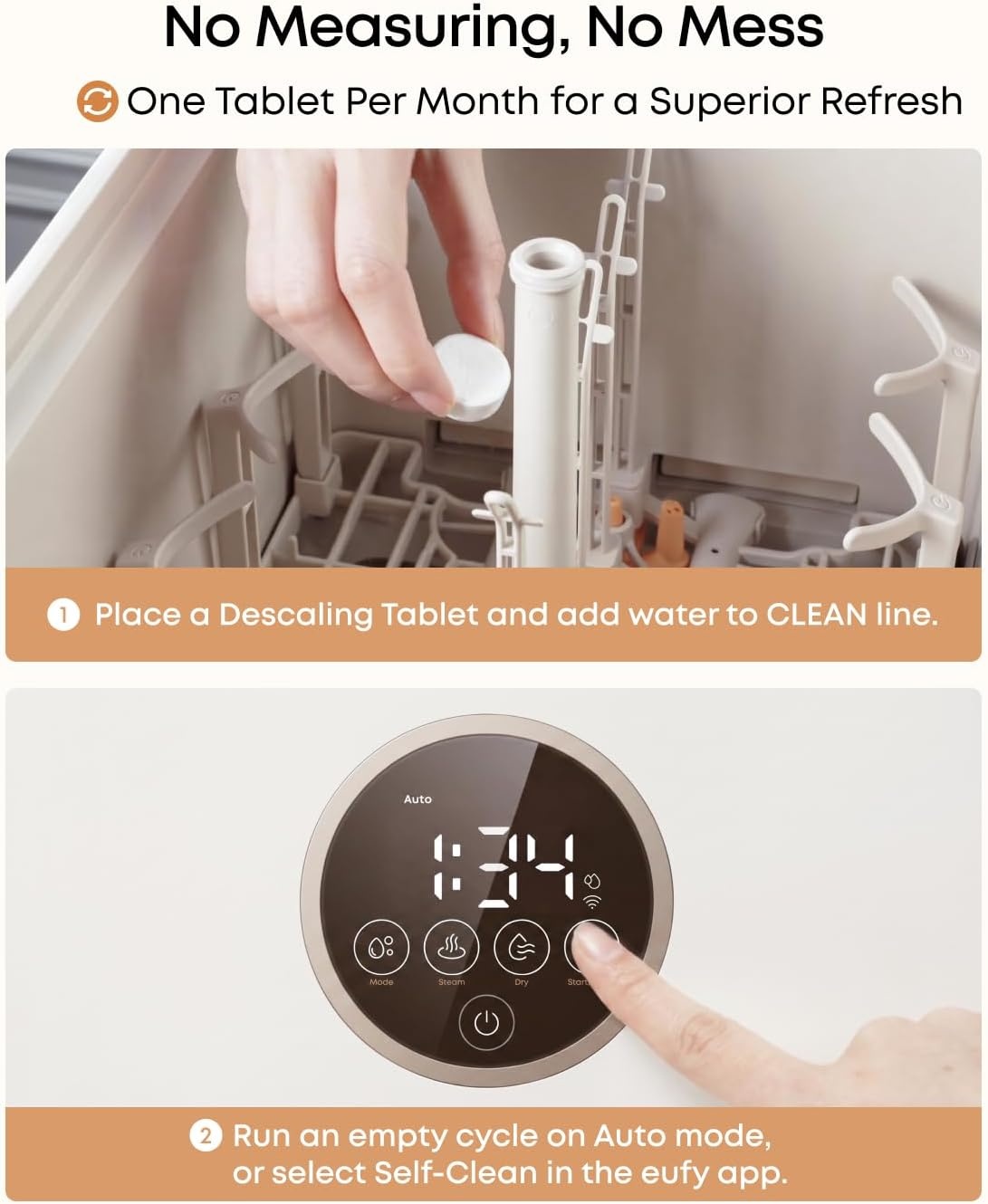 image:imageeufy Official Descaling Tablets for Baby Bottle Washer Descaler for Scale and Mineral Buildup Removal Deep Machine Maintenance 1Year Supply 12 Count