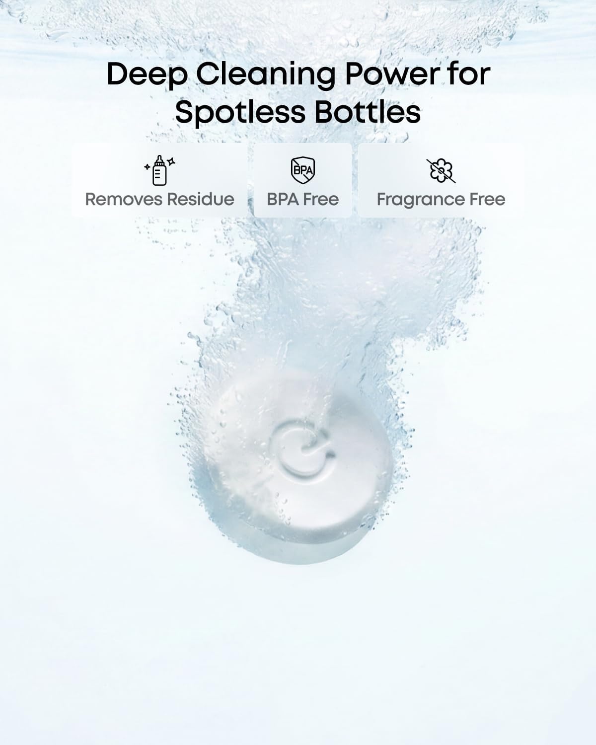 image:imageeufy Official Detergent Tablets for Baby Bottle Washer 60 Count 2 Packs Deep Cleaning Washing Block for Spotless Bottles Pump Parts and Feeding Essentials Removes Milk Residue BPAFree