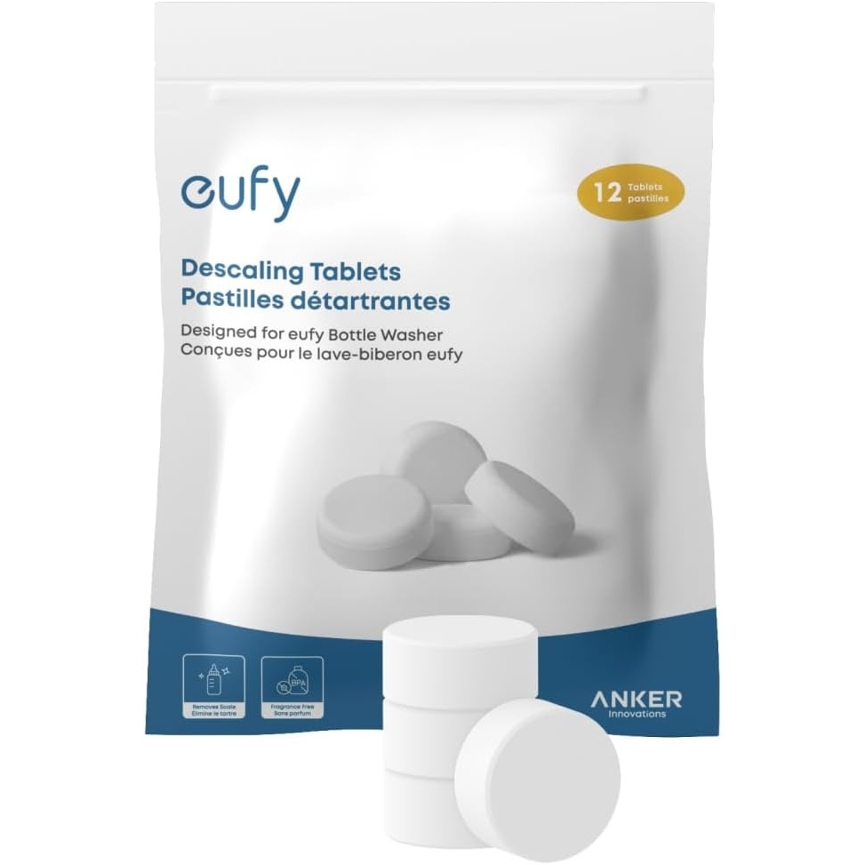 image:imageeufy Official Descaling Tablets for Baby Bottle Washer Descaler for Scale and Mineral Buildup Removal Deep Machine Maintenance 1Year Supply 12 Count